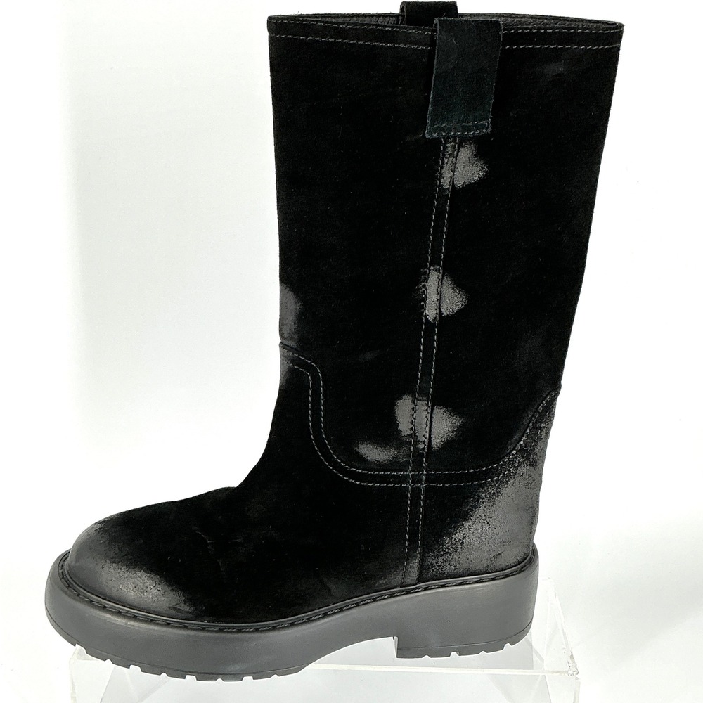 Jeffrey Campbell Size 10 Black Oiled Suede Leather Moto Boots NEW WYBIE $170 - Picture 3 of 14